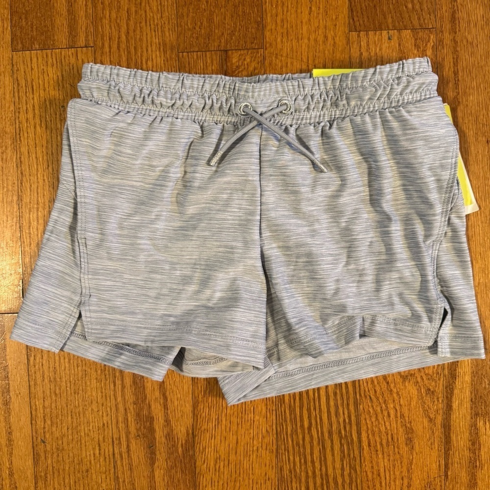 NWT All in Motion Gray Athletic Shorts with Elastic Waistband Kids Size M